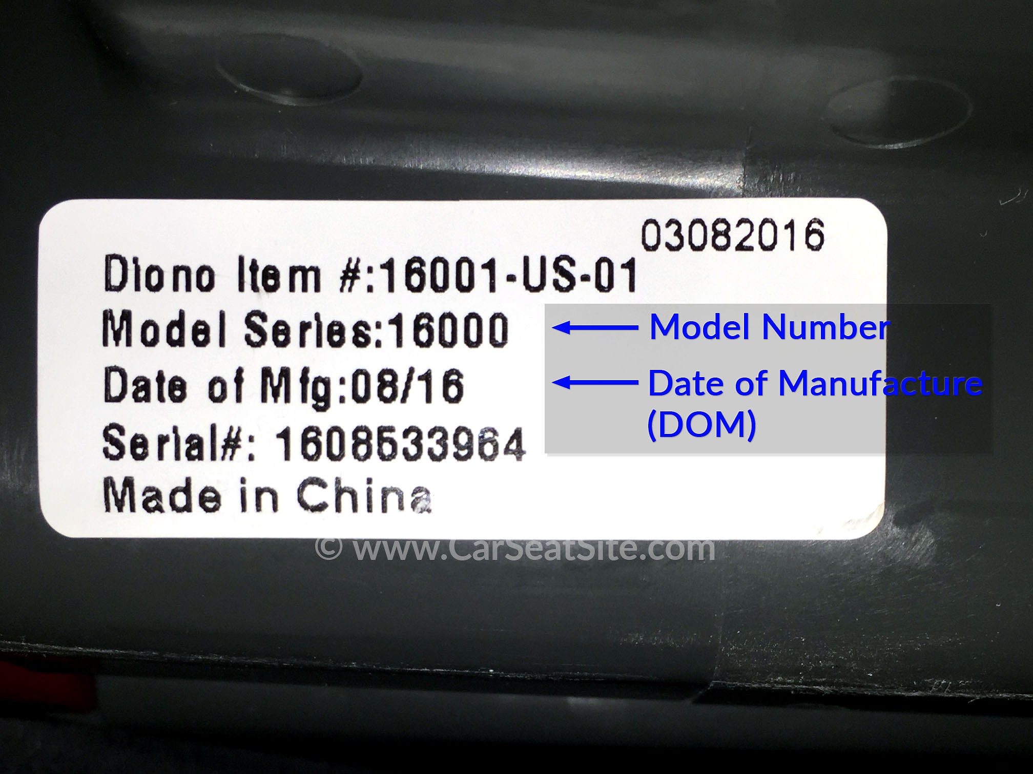 Diono RXT label