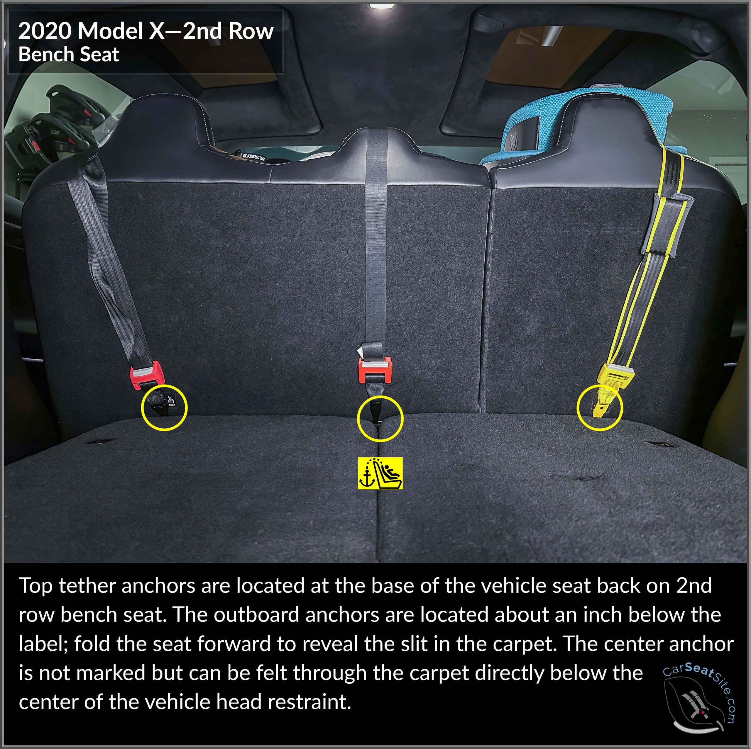 2020 Model X 2nd Row Bench Tether Anchors